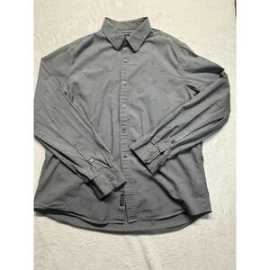 Michael Kors Men's XL Slim Fit Button Down Shirt Casual With Kors Cursive Print